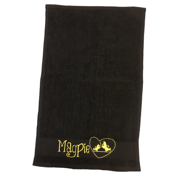 NEW LARGE MAGPIE TOWEL - BLACK