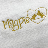 NEW LARGE MAGPIE TOWEL - WHITE